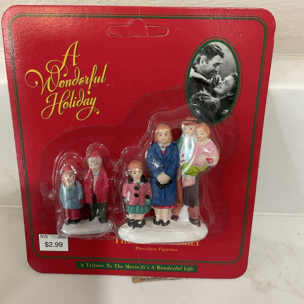 1995 It's A Wonderful Life George Bailey Family Porcelain Figurine New Sealed